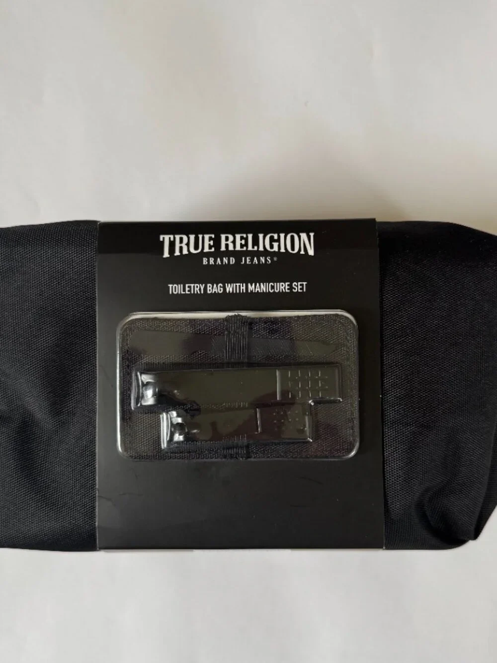 True Religion Toiletery Bag Packaged with a Manicure Set Men's Travel Kit